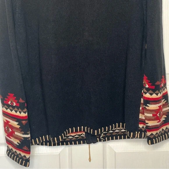 Rods Horse Print Zip Up Cardigan Sweater Womens Sz L Western Country Ranch - Picture 11 of 12